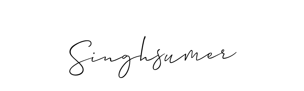 You should practise on your own different ways (Allison_Script) to write your name (Singhsumer) in signature. don't let someone else do it for you. Singhsumer signature style 2 images and pictures png