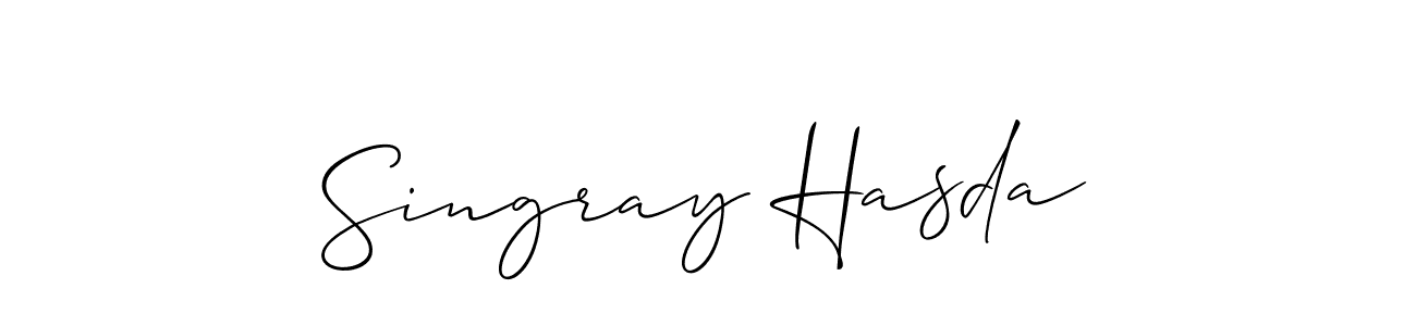 This is the best signature style for the Singray Hasda name. Also you like these signature font (Allison_Script). Mix name signature. Singray Hasda signature style 2 images and pictures png