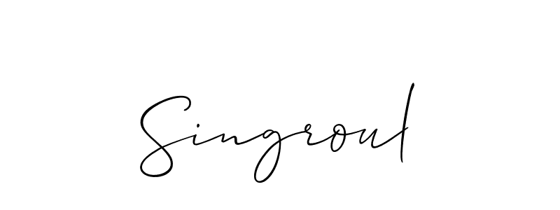 Similarly Allison_Script is the best handwritten signature design. Signature creator online .You can use it as an online autograph creator for name Singroul. Singroul signature style 2 images and pictures png