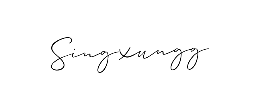 You should practise on your own different ways (Allison_Script) to write your name (Singxungg) in signature. don't let someone else do it for you. Singxungg signature style 2 images and pictures png