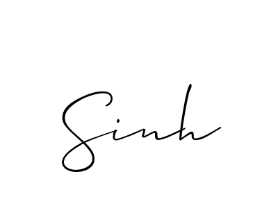 How to make Sinh name signature. Use Allison_Script style for creating short signs online. This is the latest handwritten sign. Sinh signature style 2 images and pictures png