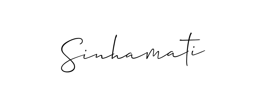 Use a signature maker to create a handwritten signature online. With this signature software, you can design (Allison_Script) your own signature for name Sinhamati. Sinhamati signature style 2 images and pictures png