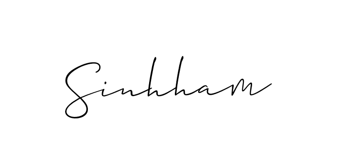 Sinhham stylish signature style. Best Handwritten Sign (Allison_Script) for my name. Handwritten Signature Collection Ideas for my name Sinhham. Sinhham signature style 2 images and pictures png