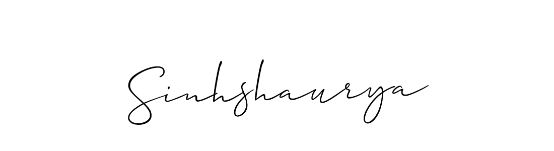 Use a signature maker to create a handwritten signature online. With this signature software, you can design (Allison_Script) your own signature for name Sinhshaurya. Sinhshaurya signature style 2 images and pictures png