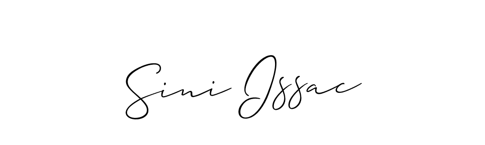 Use a signature maker to create a handwritten signature online. With this signature software, you can design (Allison_Script) your own signature for name Sini Issac. Sini Issac signature style 2 images and pictures png