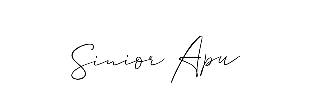 It looks lik you need a new signature style for name Sinior Apu. Design unique handwritten (Allison_Script) signature with our free signature maker in just a few clicks. Sinior Apu signature style 2 images and pictures png