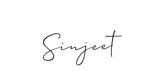 Make a beautiful signature design for name Sinjeet. With this signature (Allison_Script) style, you can create a handwritten signature for free. Sinjeet signature style 2 images and pictures png