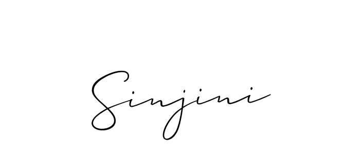 Make a beautiful signature design for name Sinjini. With this signature (Allison_Script) style, you can create a handwritten signature for free. Sinjini signature style 2 images and pictures png