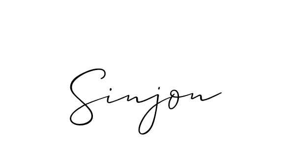 Use a signature maker to create a handwritten signature online. With this signature software, you can design (Allison_Script) your own signature for name Sinjon. Sinjon signature style 2 images and pictures png