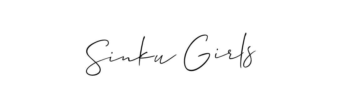 How to make Sinku Girls name signature. Use Allison_Script style for creating short signs online. This is the latest handwritten sign. Sinku Girls signature style 2 images and pictures png