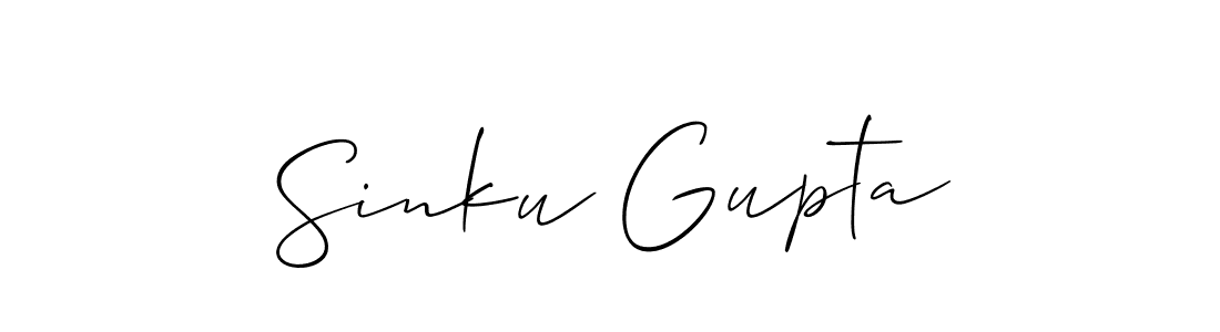 How to make Sinku Gupta name signature. Use Allison_Script style for creating short signs online. This is the latest handwritten sign. Sinku Gupta signature style 2 images and pictures png