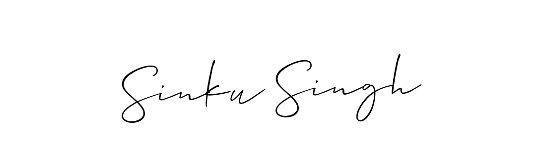 Make a beautiful signature design for name Sinku Singh. With this signature (Allison_Script) style, you can create a handwritten signature for free. Sinku Singh signature style 2 images and pictures png