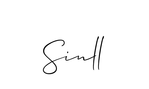 Use a signature maker to create a handwritten signature online. With this signature software, you can design (Allison_Script) your own signature for name Sinll. Sinll signature style 2 images and pictures png