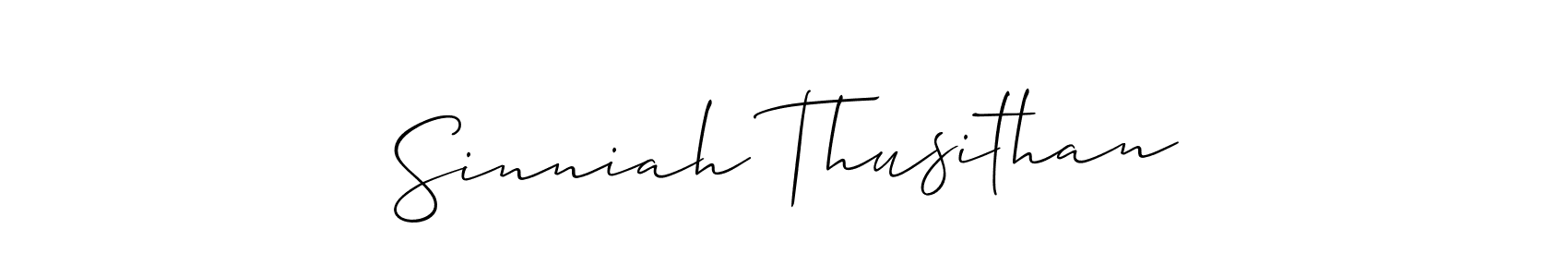 Make a beautiful signature design for name Sinniah Thusithan. With this signature (Allison_Script) style, you can create a handwritten signature for free. Sinniah Thusithan signature style 2 images and pictures png