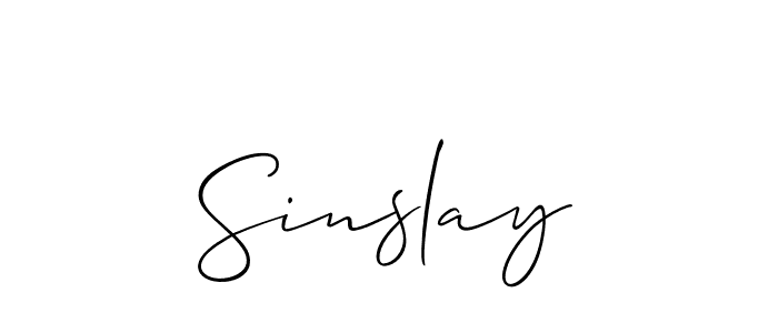 Design your own signature with our free online signature maker. With this signature software, you can create a handwritten (Allison_Script) signature for name Sinslay. Sinslay signature style 2 images and pictures png