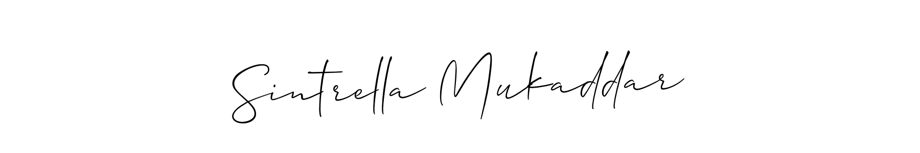 How to make Sintrella Mukaddar name signature. Use Allison_Script style for creating short signs online. This is the latest handwritten sign. Sintrella Mukaddar signature style 2 images and pictures png