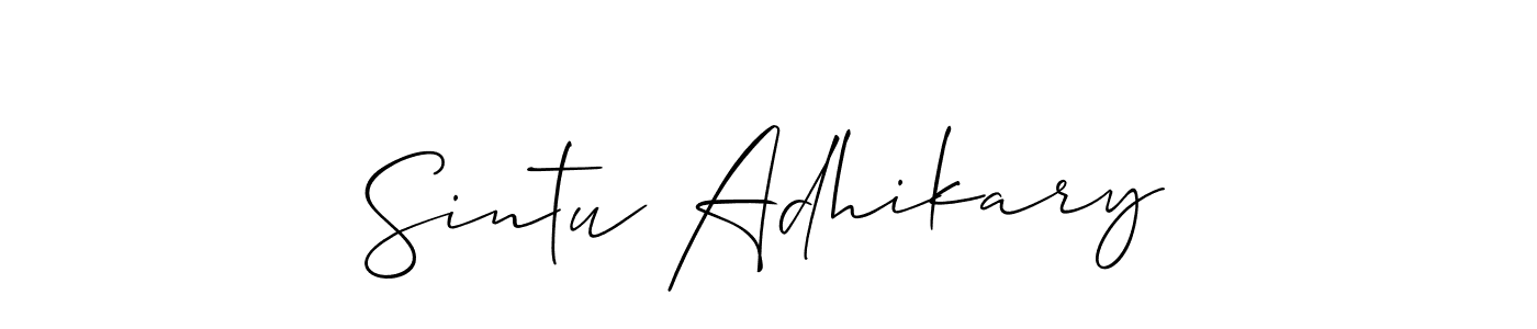 if you are searching for the best signature style for your name Sintu Adhikary. so please give up your signature search. here we have designed multiple signature styles  using Allison_Script. Sintu Adhikary signature style 2 images and pictures png