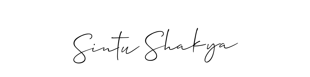 if you are searching for the best signature style for your name Sintu Shakya. so please give up your signature search. here we have designed multiple signature styles  using Allison_Script. Sintu Shakya signature style 2 images and pictures png