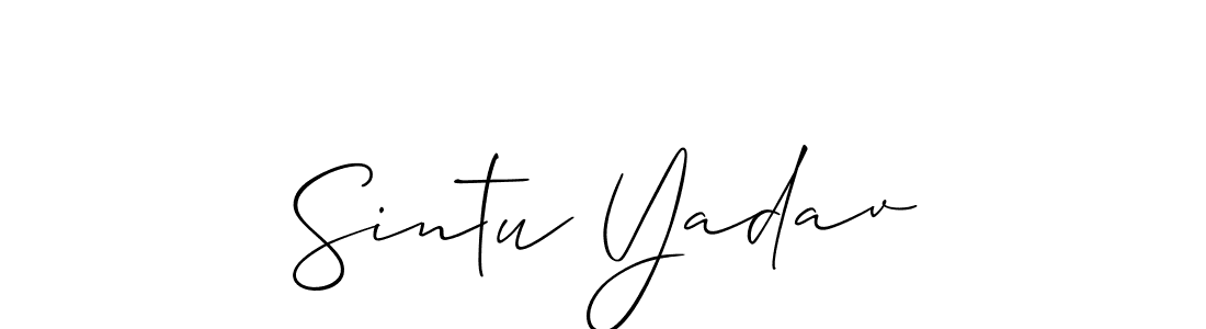 You should practise on your own different ways (Allison_Script) to write your name (Sintu Yadav) in signature. don't let someone else do it for you. Sintu Yadav signature style 2 images and pictures png