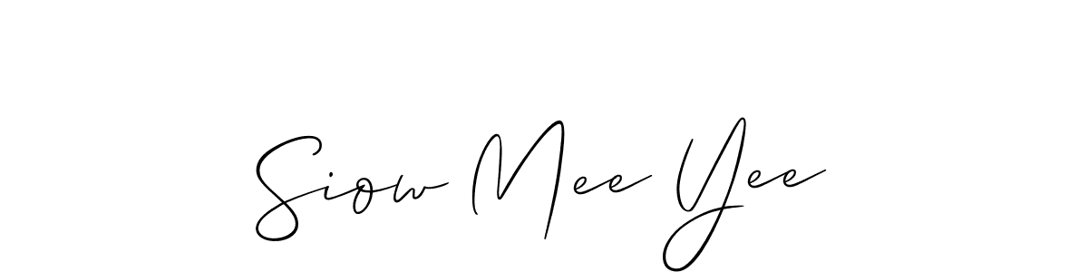 How to make Siow Mee Yee name signature. Use Allison_Script style for creating short signs online. This is the latest handwritten sign. Siow Mee Yee signature style 2 images and pictures png