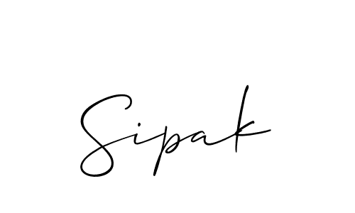 You should practise on your own different ways (Allison_Script) to write your name (Sipak) in signature. don't let someone else do it for you. Sipak signature style 2 images and pictures png