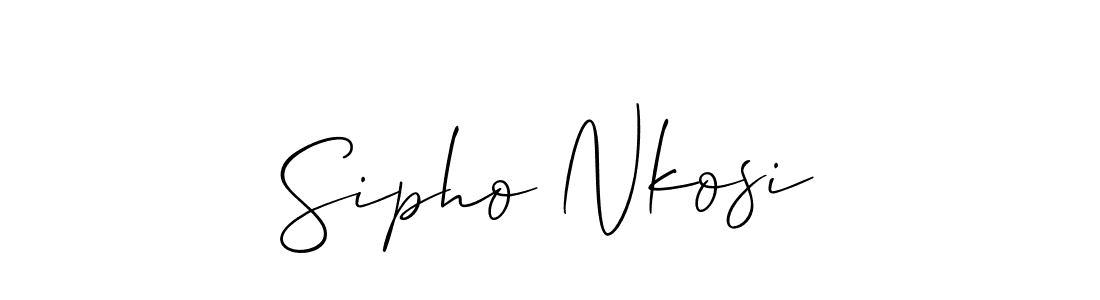 Sipho Nkosi stylish signature style. Best Handwritten Sign (Allison_Script) for my name. Handwritten Signature Collection Ideas for my name Sipho Nkosi. Sipho Nkosi signature style 2 images and pictures png