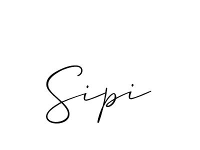Make a beautiful signature design for name Sipi. With this signature (Allison_Script) style, you can create a handwritten signature for free. Sipi signature style 2 images and pictures png