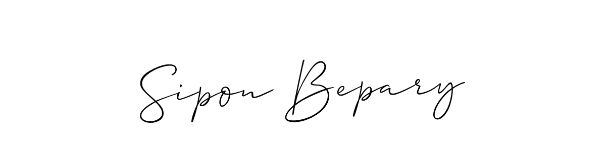 Similarly Allison_Script is the best handwritten signature design. Signature creator online .You can use it as an online autograph creator for name Sipon Bepary. Sipon Bepary signature style 2 images and pictures png