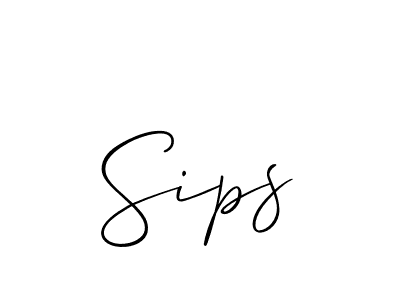 Allison_Script is a professional signature style that is perfect for those who want to add a touch of class to their signature. It is also a great choice for those who want to make their signature more unique. Get Sips name to fancy signature for free. Sips signature style 2 images and pictures png