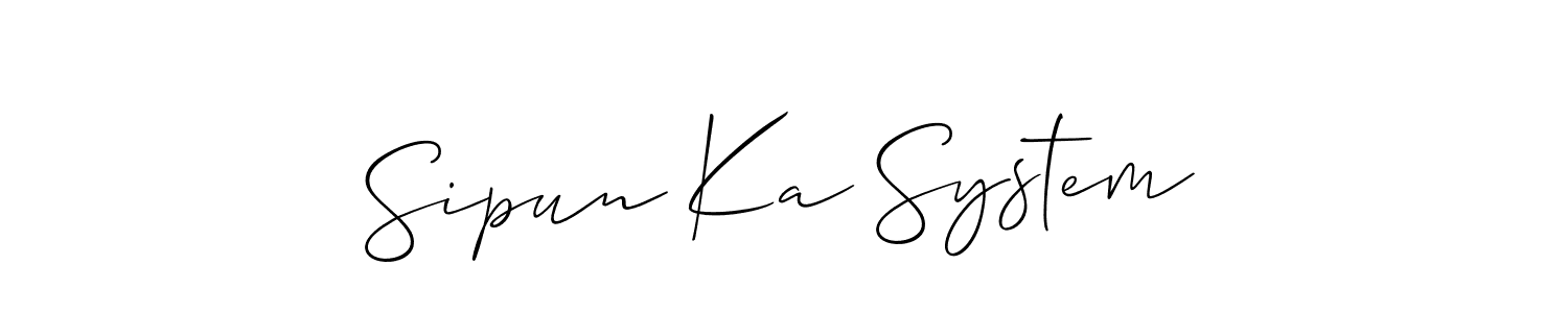 Sipun Ka System stylish signature style. Best Handwritten Sign (Allison_Script) for my name. Handwritten Signature Collection Ideas for my name Sipun Ka System. Sipun Ka System signature style 2 images and pictures png
