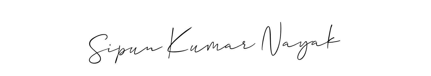 Create a beautiful signature design for name Sipun Kumar Nayak. With this signature (Allison_Script) fonts, you can make a handwritten signature for free. Sipun Kumar Nayak signature style 2 images and pictures png