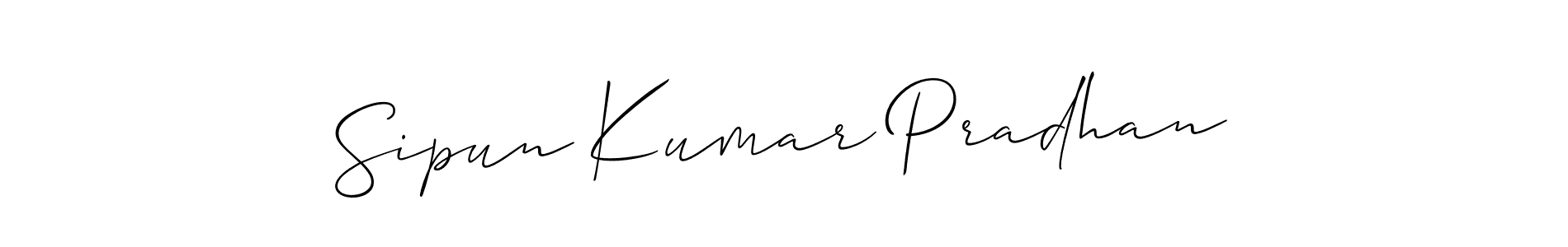 Sipun Kumar Pradhan stylish signature style. Best Handwritten Sign (Allison_Script) for my name. Handwritten Signature Collection Ideas for my name Sipun Kumar Pradhan. Sipun Kumar Pradhan signature style 2 images and pictures png