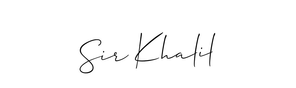 Create a beautiful signature design for name Sir Khalil. With this signature (Allison_Script) fonts, you can make a handwritten signature for free. Sir Khalil signature style 2 images and pictures png