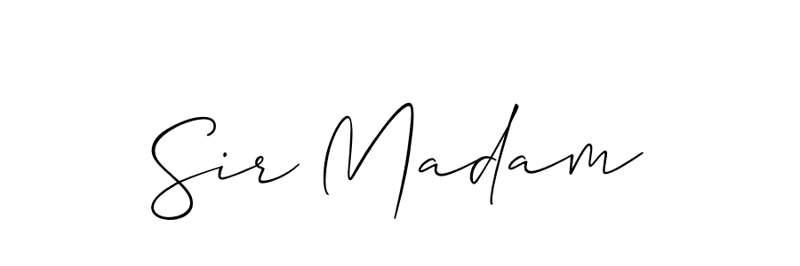 Make a beautiful signature design for name Sir Madam. With this signature (Allison_Script) style, you can create a handwritten signature for free. Sir Madam signature style 2 images and pictures png