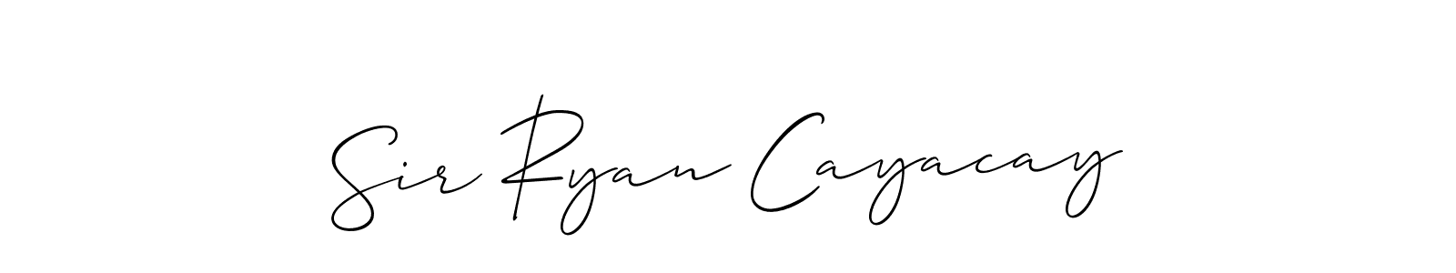 Also we have Sir Ryan Cayacay name is the best signature style. Create professional handwritten signature collection using Allison_Script autograph style. Sir Ryan Cayacay signature style 2 images and pictures png