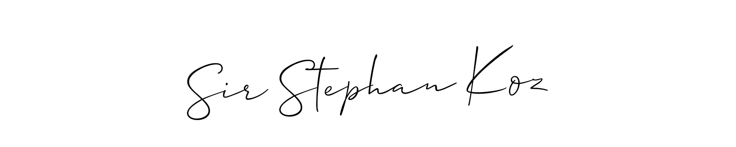 How to Draw Sir Stephan Koz signature style? Allison_Script is a latest design signature styles for name Sir Stephan Koz. Sir Stephan Koz signature style 2 images and pictures png