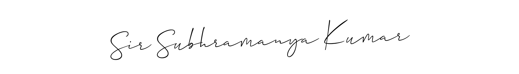 The best way (Allison_Script) to make a short signature is to pick only two or three words in your name. The name Sir Subhramanya Kumar include a total of six letters. For converting this name. Sir Subhramanya Kumar signature style 2 images and pictures png
