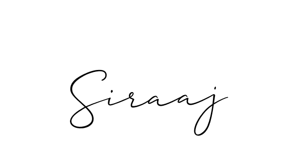 Similarly Allison_Script is the best handwritten signature design. Signature creator online .You can use it as an online autograph creator for name Siraaj. Siraaj signature style 2 images and pictures png