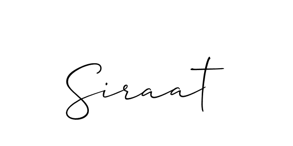 Design your own signature with our free online signature maker. With this signature software, you can create a handwritten (Allison_Script) signature for name Siraat. Siraat signature style 2 images and pictures png