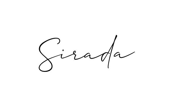 Also You can easily find your signature by using the search form. We will create Sirada name handwritten signature images for you free of cost using Allison_Script sign style. Sirada signature style 2 images and pictures png