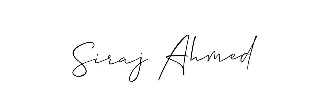 Create a beautiful signature design for name Siraj Ahmed. With this signature (Allison_Script) fonts, you can make a handwritten signature for free. Siraj Ahmed signature style 2 images and pictures png