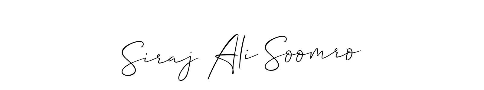 How to make Siraj Ali Soomro name signature. Use Allison_Script style for creating short signs online. This is the latest handwritten sign. Siraj Ali Soomro signature style 2 images and pictures png