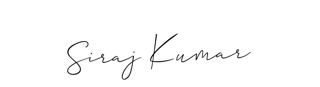 Design your own signature with our free online signature maker. With this signature software, you can create a handwritten (Allison_Script) signature for name Siraj Kumar. Siraj Kumar signature style 2 images and pictures png