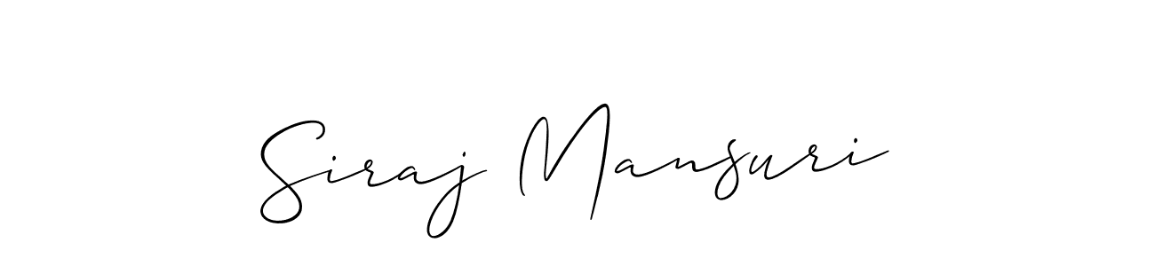 It looks lik you need a new signature style for name Siraj Mansuri. Design unique handwritten (Allison_Script) signature with our free signature maker in just a few clicks. Siraj Mansuri signature style 2 images and pictures png