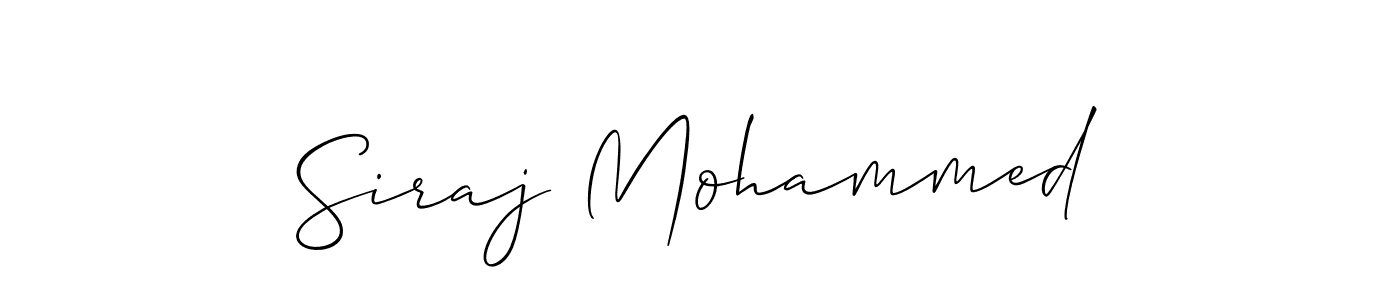 Create a beautiful signature design for name Siraj Mohammed. With this signature (Allison_Script) fonts, you can make a handwritten signature for free. Siraj Mohammed signature style 2 images and pictures png