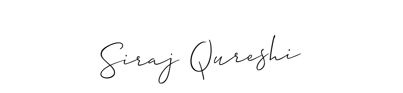 Make a beautiful signature design for name Siraj Qureshi. With this signature (Allison_Script) style, you can create a handwritten signature for free. Siraj Qureshi signature style 2 images and pictures png