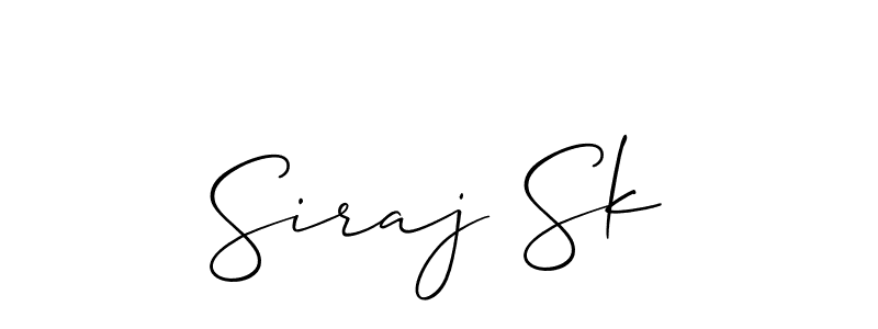 Make a beautiful signature design for name Siraj Sk. With this signature (Allison_Script) style, you can create a handwritten signature for free. Siraj Sk signature style 2 images and pictures png