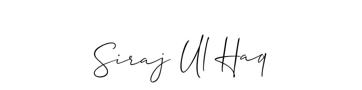 How to make Siraj Ul Haq name signature. Use Allison_Script style for creating short signs online. This is the latest handwritten sign. Siraj Ul Haq signature style 2 images and pictures png