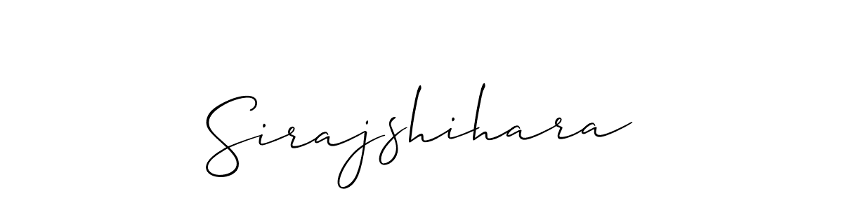 Allison_Script is a professional signature style that is perfect for those who want to add a touch of class to their signature. It is also a great choice for those who want to make their signature more unique. Get Sirajshihara name to fancy signature for free. Sirajshihara signature style 2 images and pictures png