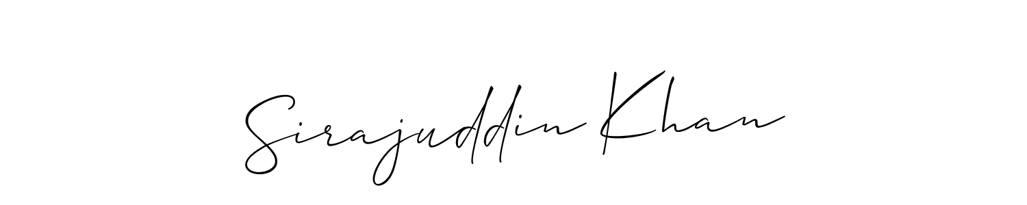 Also You can easily find your signature by using the search form. We will create Sirajuddin Khan name handwritten signature images for you free of cost using Allison_Script sign style. Sirajuddin Khan signature style 2 images and pictures png